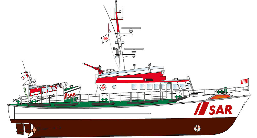 Abbildung 27,5-Meter-Seenotrettungskreuzer