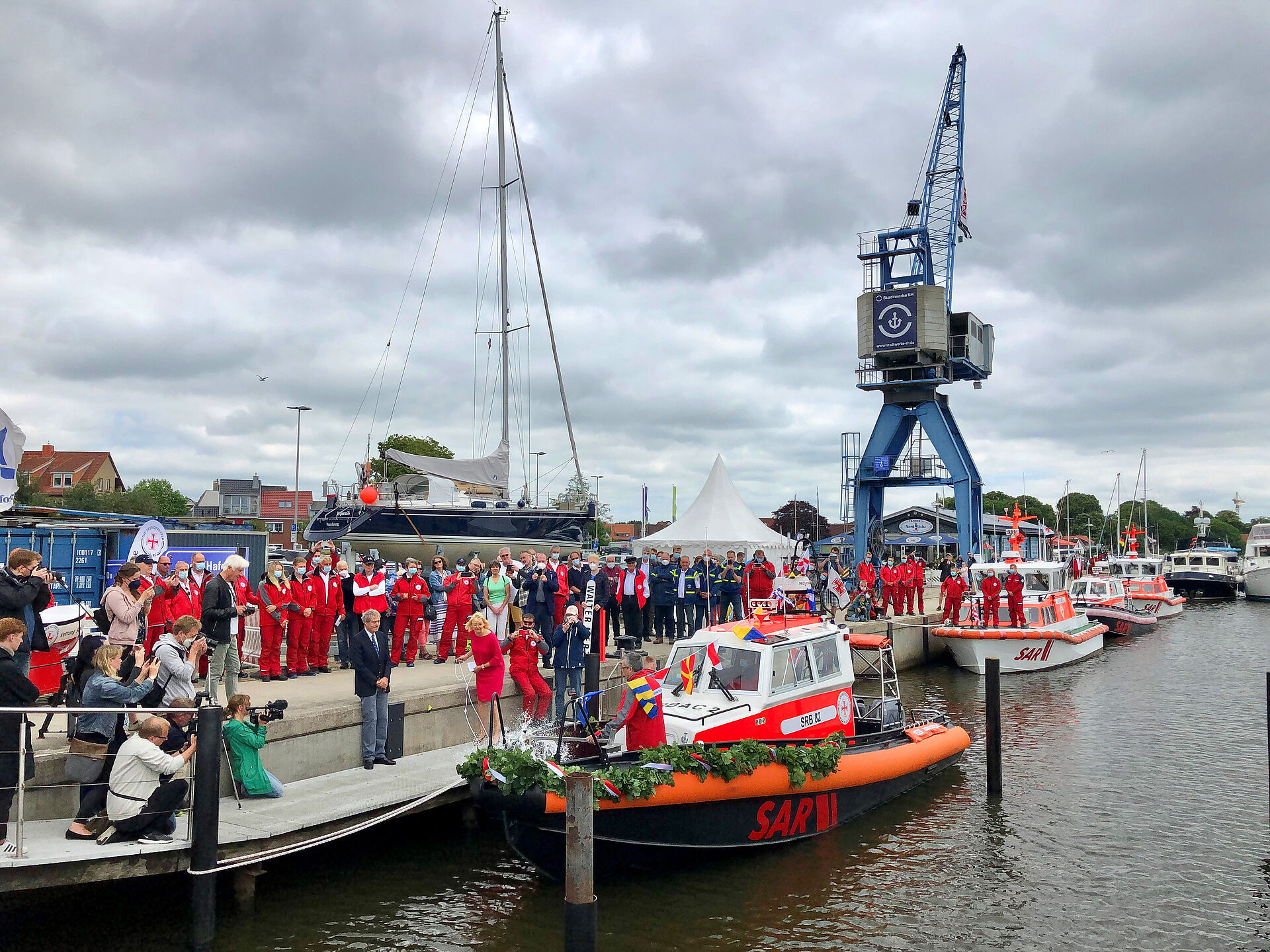 Neues Seenotrettungsboot der DGzRS in Schleswig auf den Namen HERWIL GÖTSCH getauft