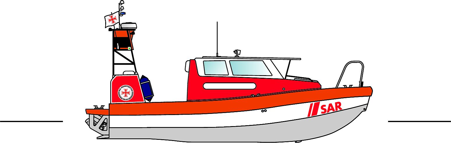 Schiffsskizze der 8,4-Meter-Klasse der Seenotretter