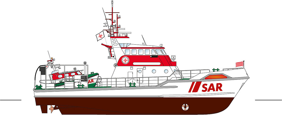 Illustration eines Rettungsboots der 23,1-m-Klasse