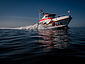 Seenotrettungskreuzer PIDDER LÜNG in voller Fahrt auf der Nordsee